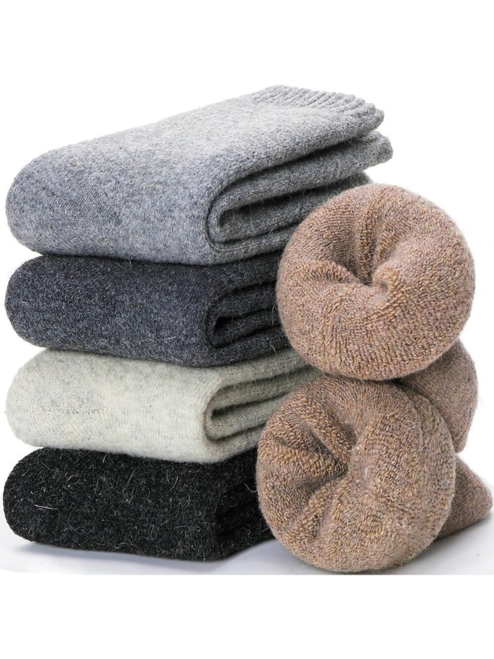 Cozy Merino Wool Hiking Socks for Women - Thermal Warm Thick Boot Crew 5 Pairs